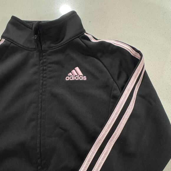 Adidas Toddler Black/Pink Track Jacket Size 24M - Picture 2 of 5